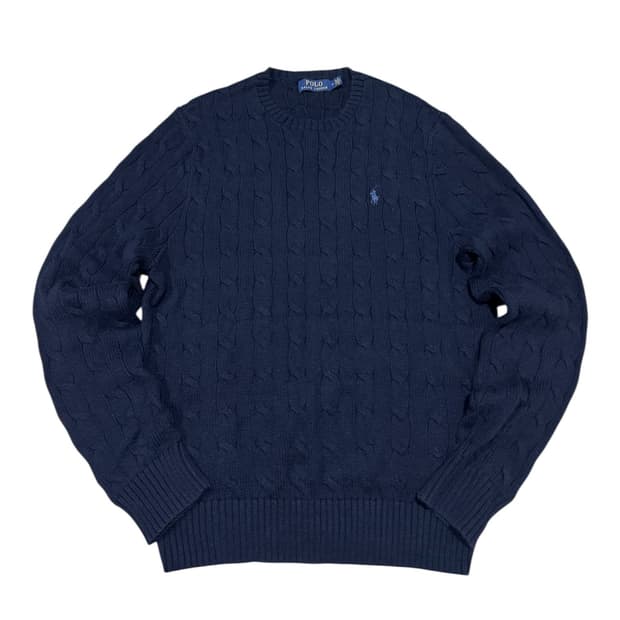 폴로 케이블 니트 네이비 M 