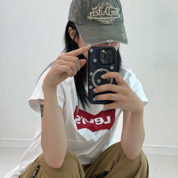본더치 카키 데미지 큐빅 캡