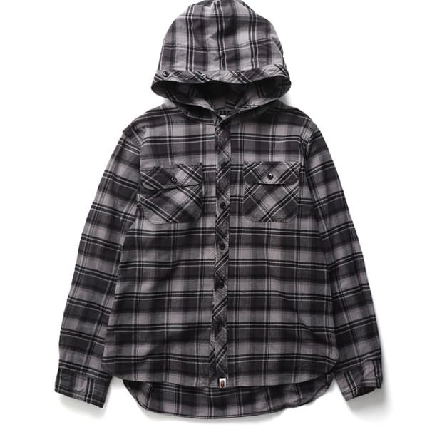 A BATHING APE Hooded Flannel Shirt