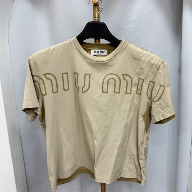 미우미우 가먼트다이드 반팔티 S 