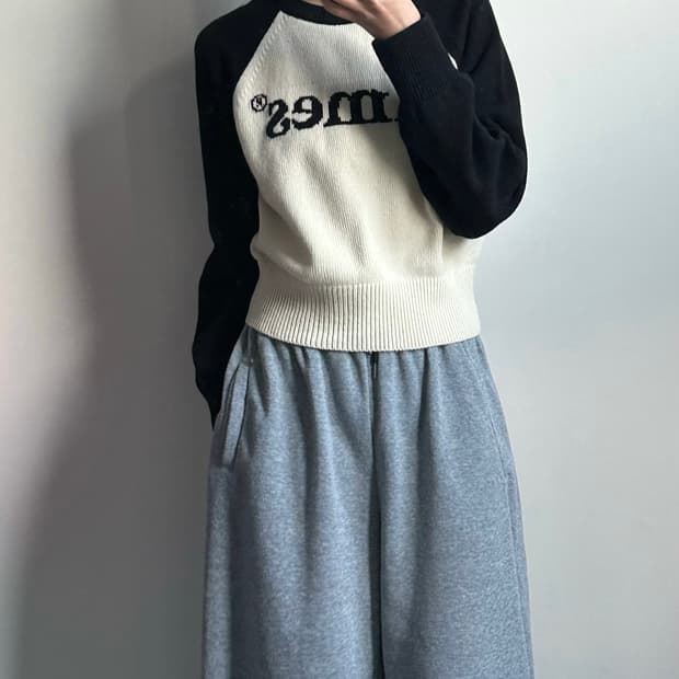 Ames 아메스 나그랑 오래오배색 니트 