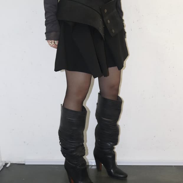 마틴 마르지엘라 08SS 슬래시 레더 롱부츠