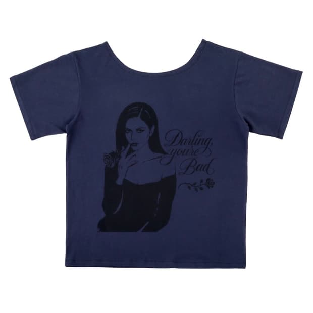 달링유어배드 SMOKING ROSE TEE NAVY