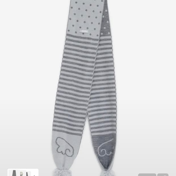 허그유어스킨 폼폼 목도리 머플러 그레이