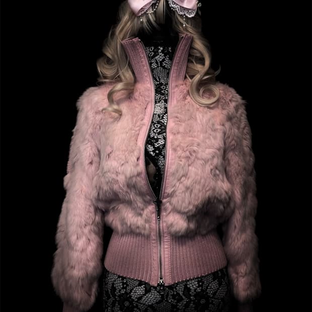 하이넥 리얼퍼 토끼털 히메갸루 퍼자켓