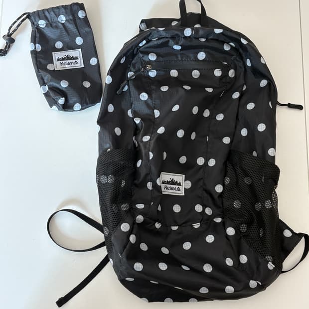 하이산 초경량 컴팩트 포켓백 v1 도트 블랙