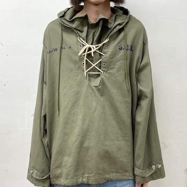 Military crochet parachute khaki jacket 