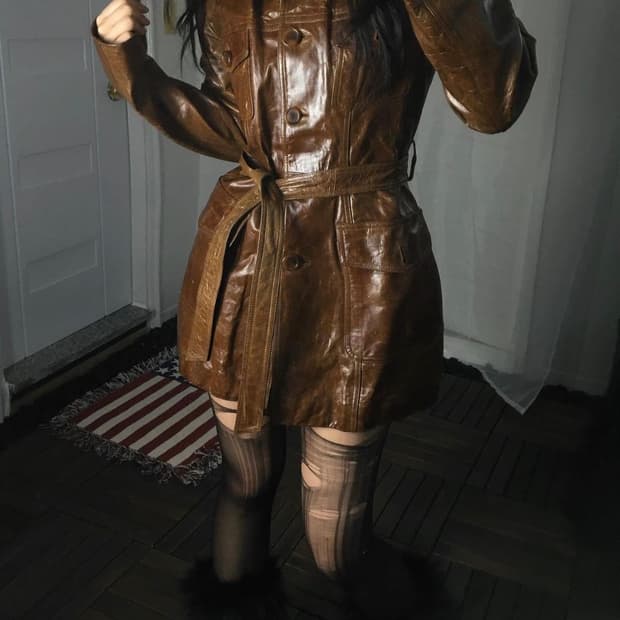 빈티지 염소가죽 자켓