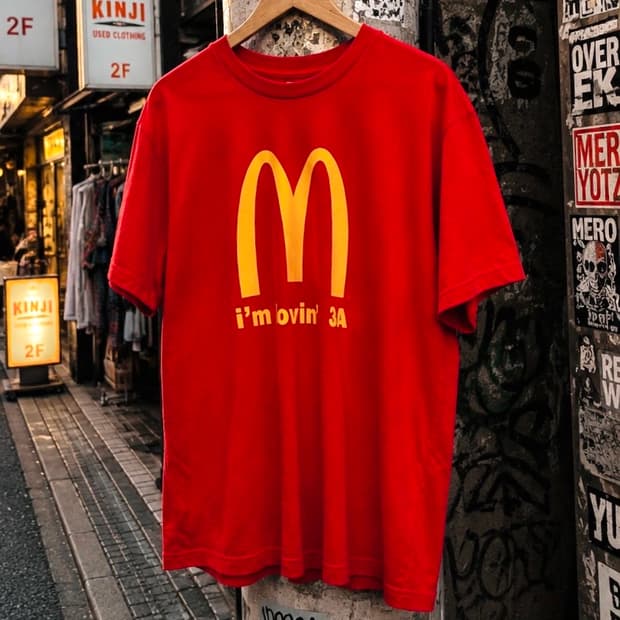 일본 빈티지 맥도날드 빅로고 스포티 유니폼 오버핏 반팔 티셔츠