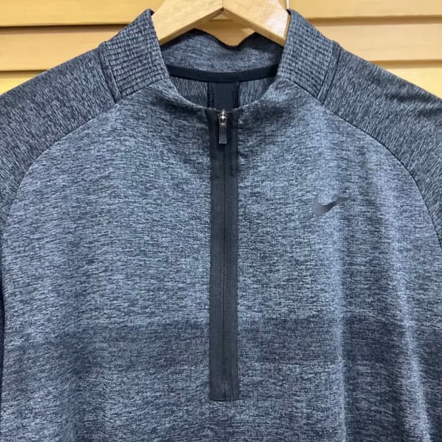 나이키 남성 그레이 반집업긴팔티셔츠