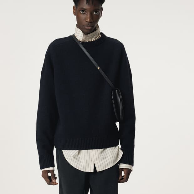 렉토 25FW 셔틀랜드 울 니트 탑 다크 네이비