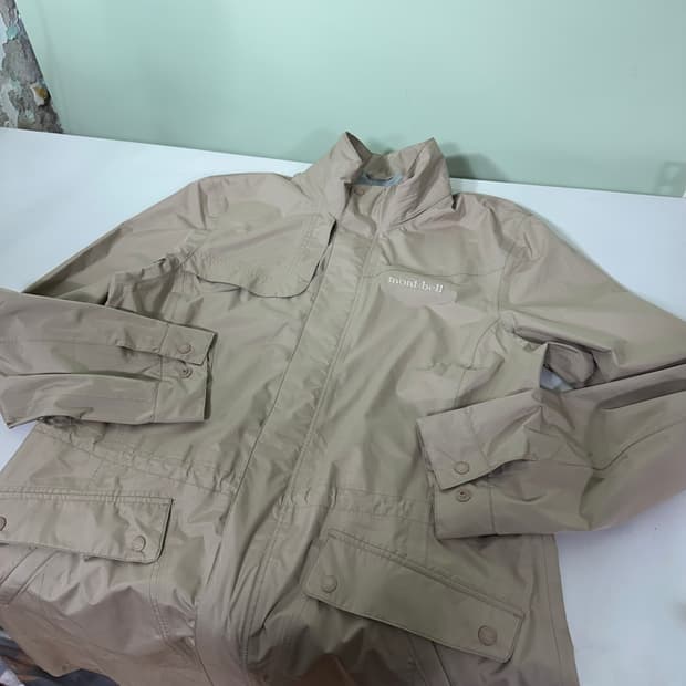 우먼L 몽벨 베이지 허리스트링 경량바막자켓