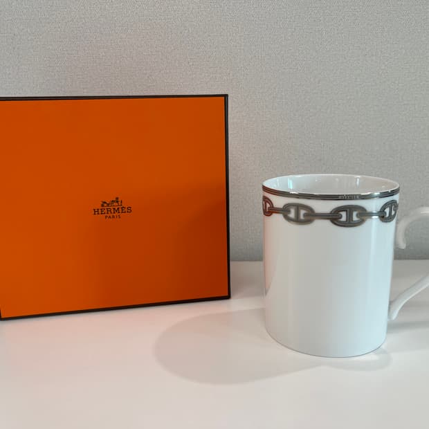 에르메스 샹달 플래티넘 머그컵 1P 세트 HERMES