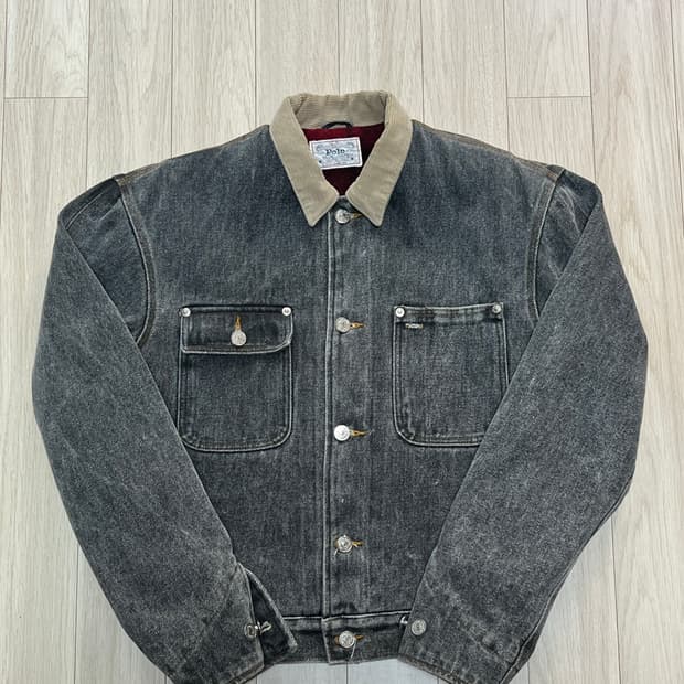 80s 90s usa polo 미제 폴로 흑청 블랭킷 덩가리 자켓 s