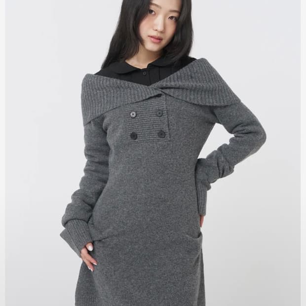 미세키서울 니트 원피스그레이 knit one piece DARK GREY