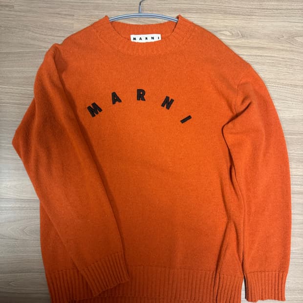 마르니 캐시미어 로고 자수 니트