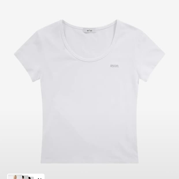 애즈온 PLAIN SLIM TEE / WHITE/ 플레인 슬림티