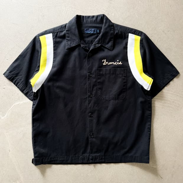 B.B.H. Black Cotton Bowling Shirt
