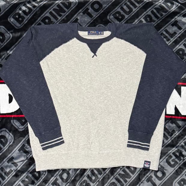 폴로 랄프 로렌 래글런 니트 그레이 네이비