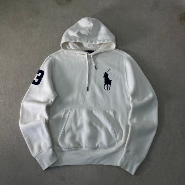 95 폴로랄프로렌 빅포니 화이트 후드티