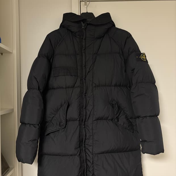 스톤아일랜드 크링클랩스 롱패딩 블랙 s