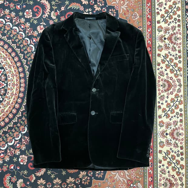 지오지아 남성 벨벳 싱글 블레이저 정장 자켓 L/100