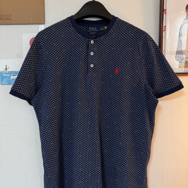 [L]폴로 랄프로렌 앵커패턴 핸리넥 매쉬 반팔티셔츠