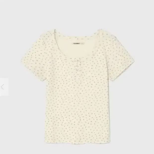글로니 프로방스 티 PROVINCE EYELET BUTTON TEE