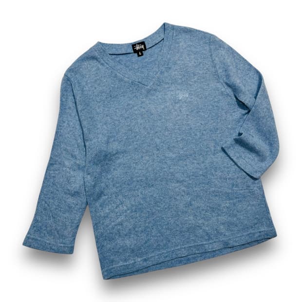Stussy 90s sky blue acrylic knitwear
