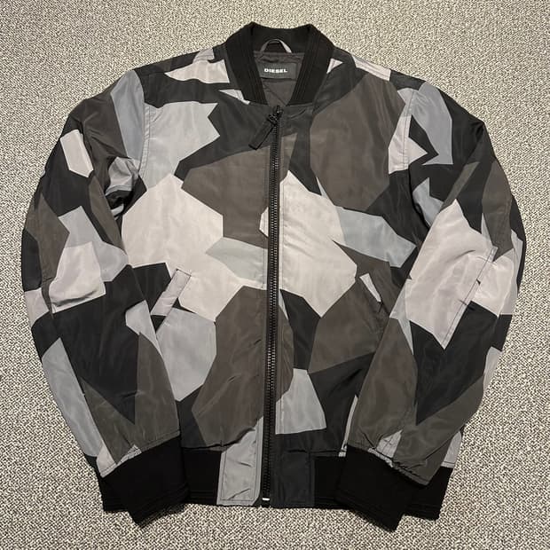 디젤 카모 패턴 블루종 봄버 자켓  m