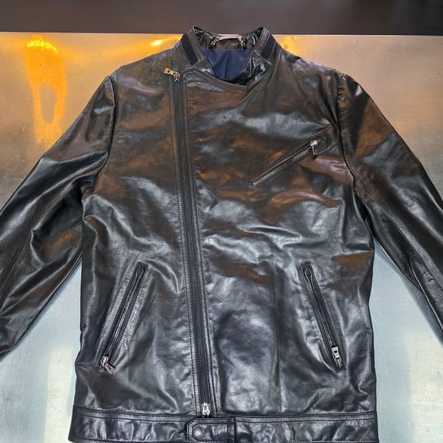 지오송지오 가죽더블 라이더자켓 L
