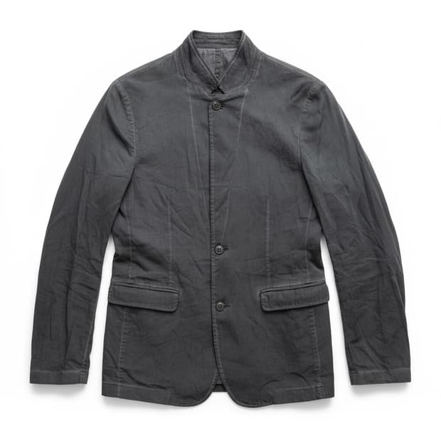 세네시 워시드 린넨 혼방 스탠드카라 3버튼 자켓