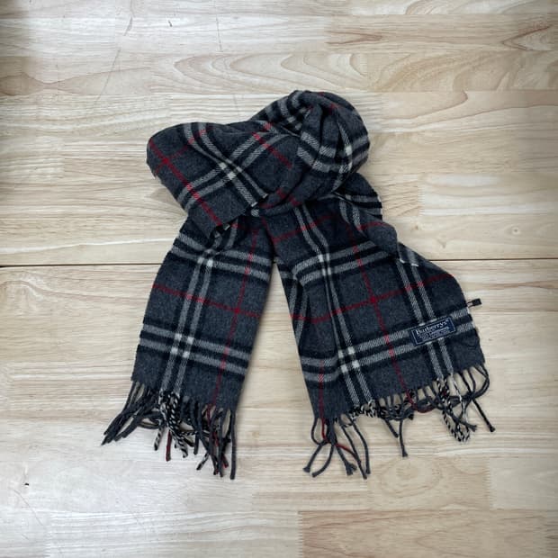 버버리 정품 램스울 머플러 차콜