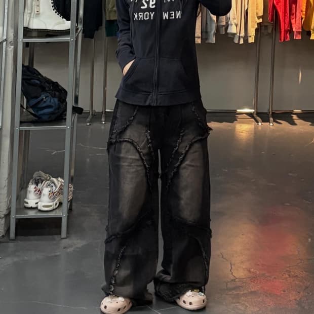 아베크롬비 네이비 로고패치 후드집업 A3011