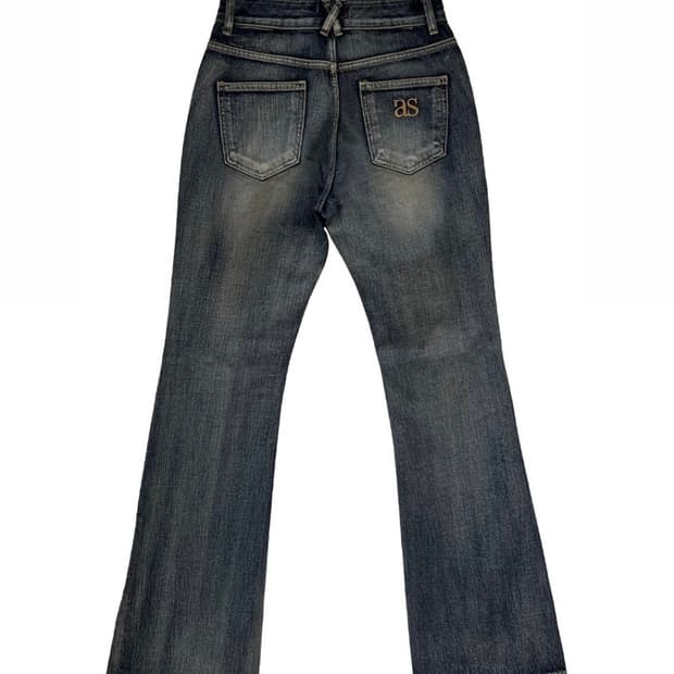 애즈온 엑스 디테일 데님 팬츠 (장원영바지)