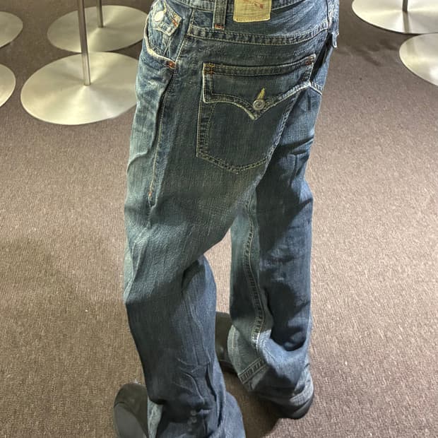 32)Japanese vintage 포켓 디테일 스트레이트핏 데님팬츠
