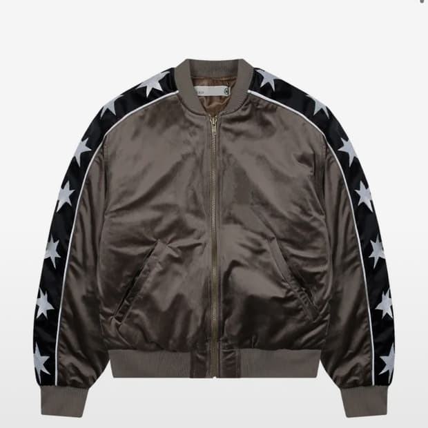 스타라인 벨벳 스타디움 패딩 자켓 (BROWN)