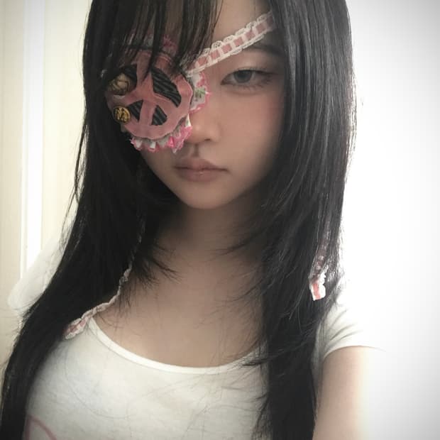 Peace Floral Eye Patch & Necklace