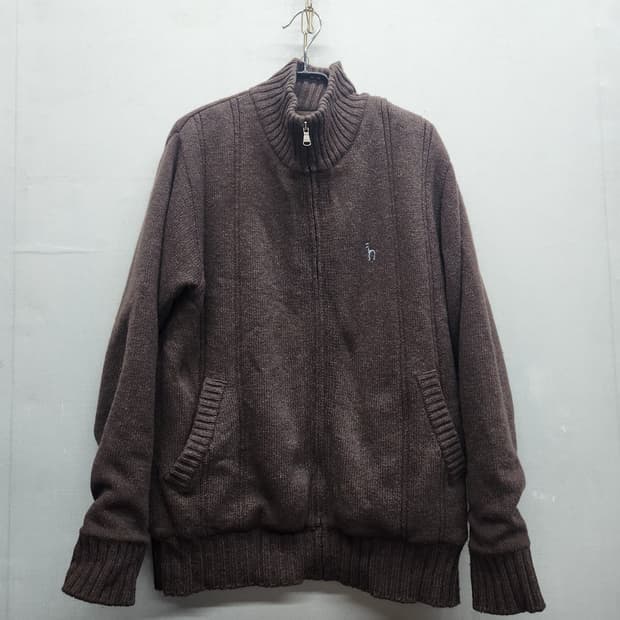 헤지스 로고 풀 니트 집업 XL