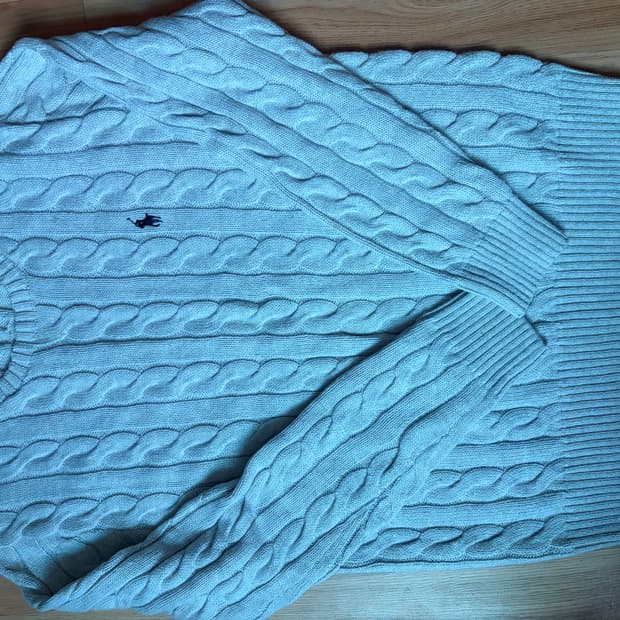 폴로 꽈배기 니트