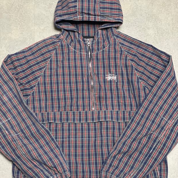 스투시 브러쉬드 코튼 아노락 플레이드 체크