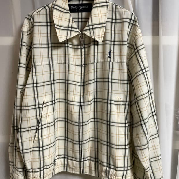 입생로랑 빈티지 체크 블루종