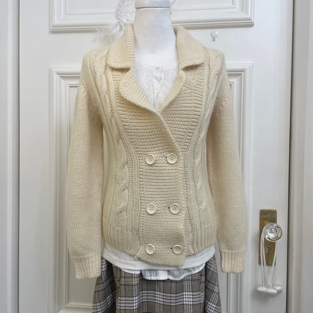 butter cream double twist cardigan