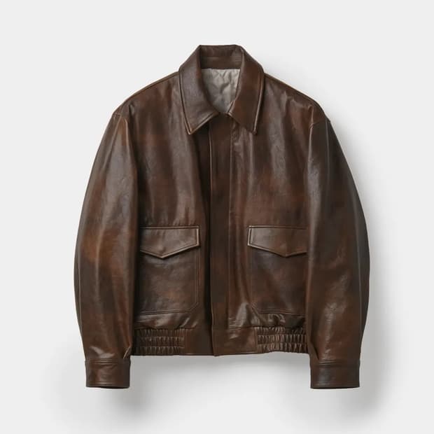 쿠어 coor 베지터블 레더 A-2 자켓 브라운 l