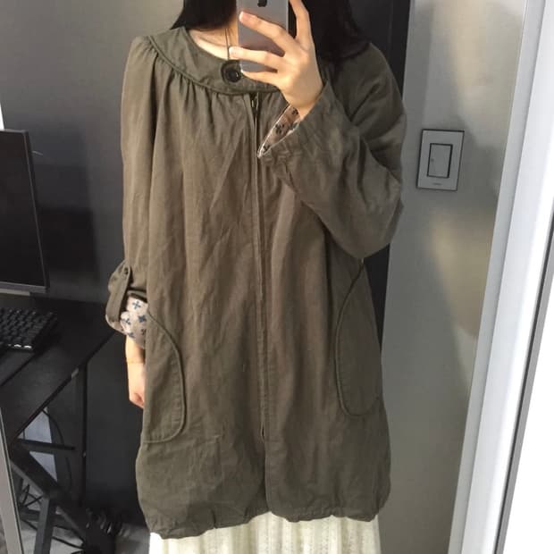 JPN Vintage 모리걸 하구미 원버튼 야상 자켓