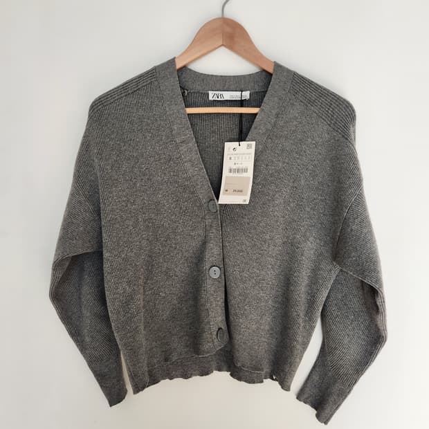 (새상품, 택o) 자라 크롭 가디건 S