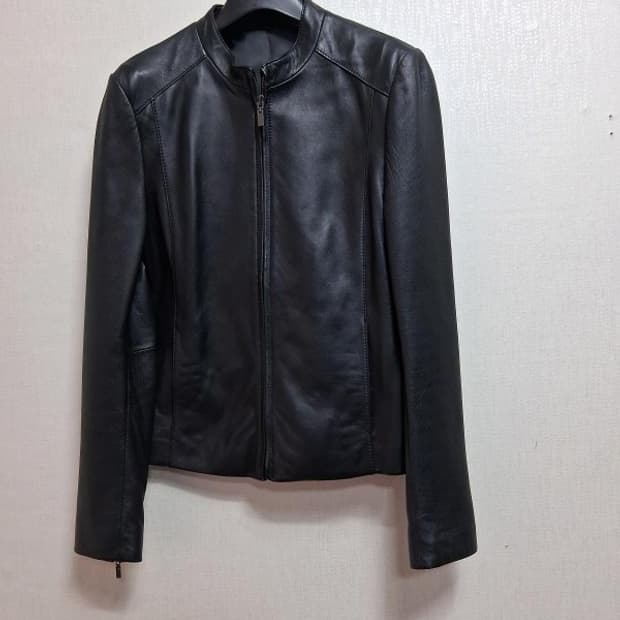 이탈리아 양가죽 여성  양가죽검정집업쟈켓 XS적당 44반 허리 25 26