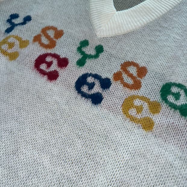 [급처] Rainbow Knit Vest Cream
