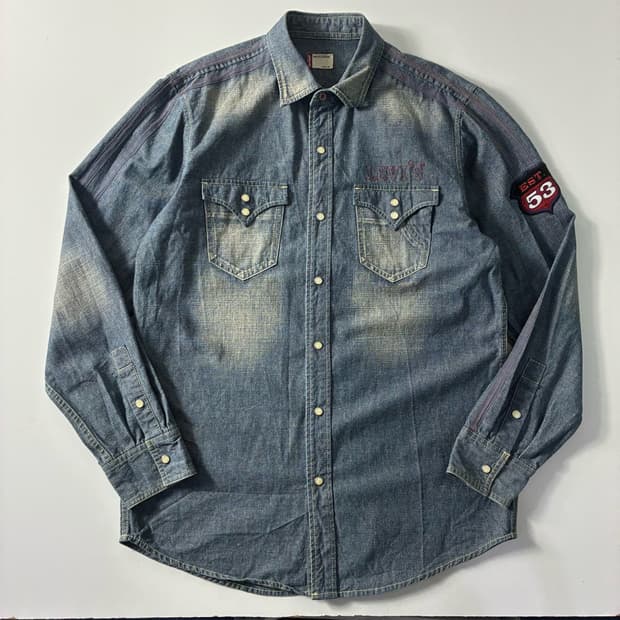 Levi's 리바이스 자수 패치 웨스턴 데님셔츠