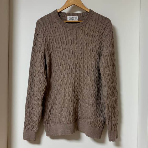 (L) 글로벌워크 캐시미어 블렌드 케이블 니트